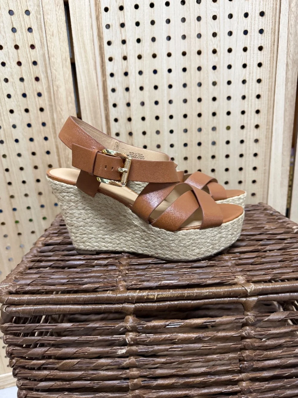 Michael Michael Kors Leather Espadrille Wedge Sandals 9.5 - Picture 5 of 11